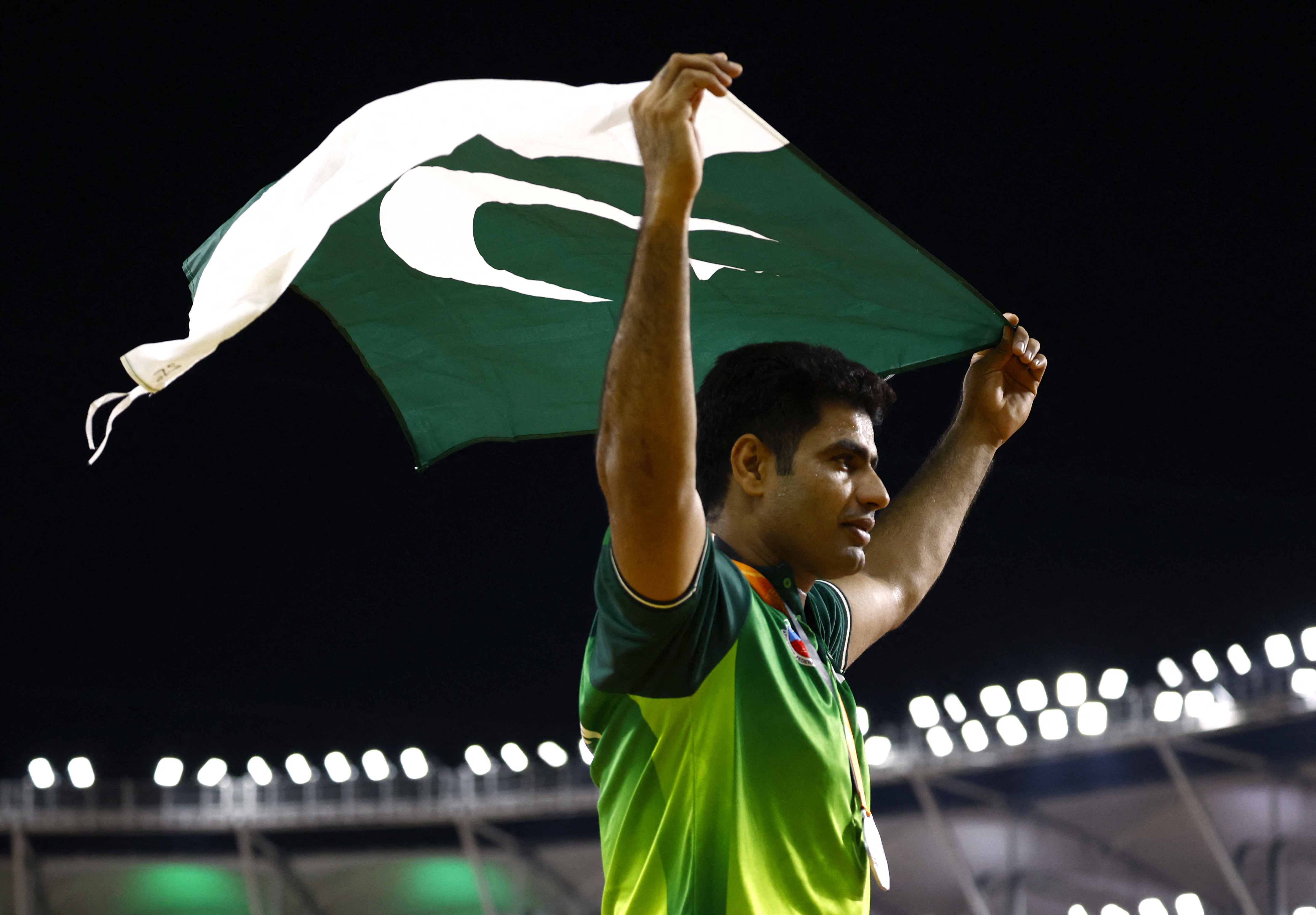 GLORY: Arshad Nadeem raised the flag high in Budapest; he became the first Pakistani athlete to win a World Athletics Championship medal. PHOTO: REUTERS