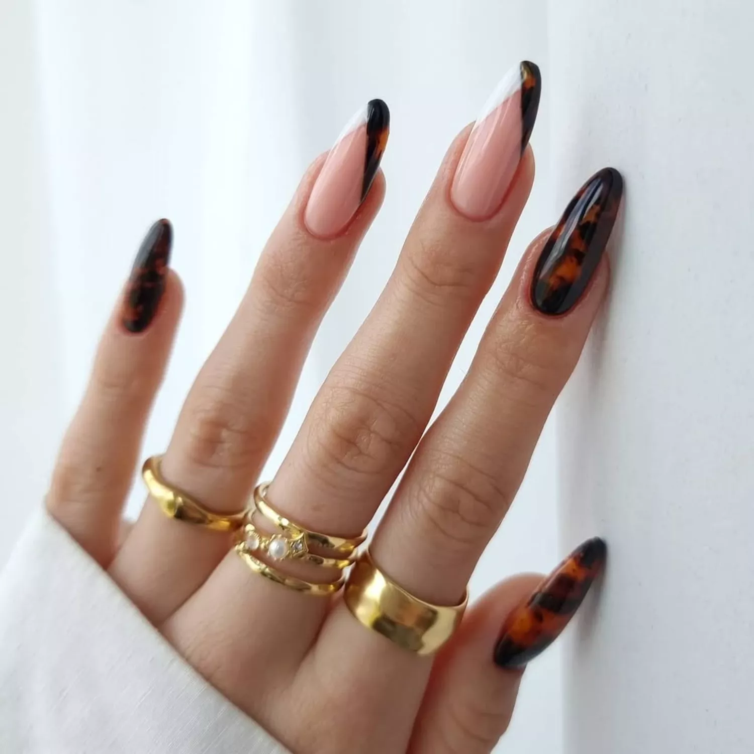 Tortoiseshell Apex French - Byrdie French Accent Nail Ideas