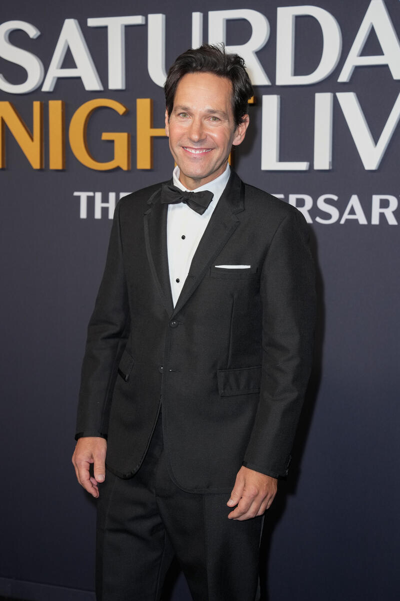 Paul Rudd at SNL50: The Anniversary Special at 30 Rockefeller Plaza on February 16, 2025 in New York, New York.