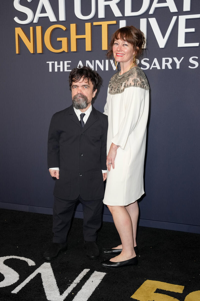 Peter Dinklage, Erica Schmidt at SNL50: The Anniversary Special at 30 Rockefeller Plaza on February 16, 2025 in New York, New York.