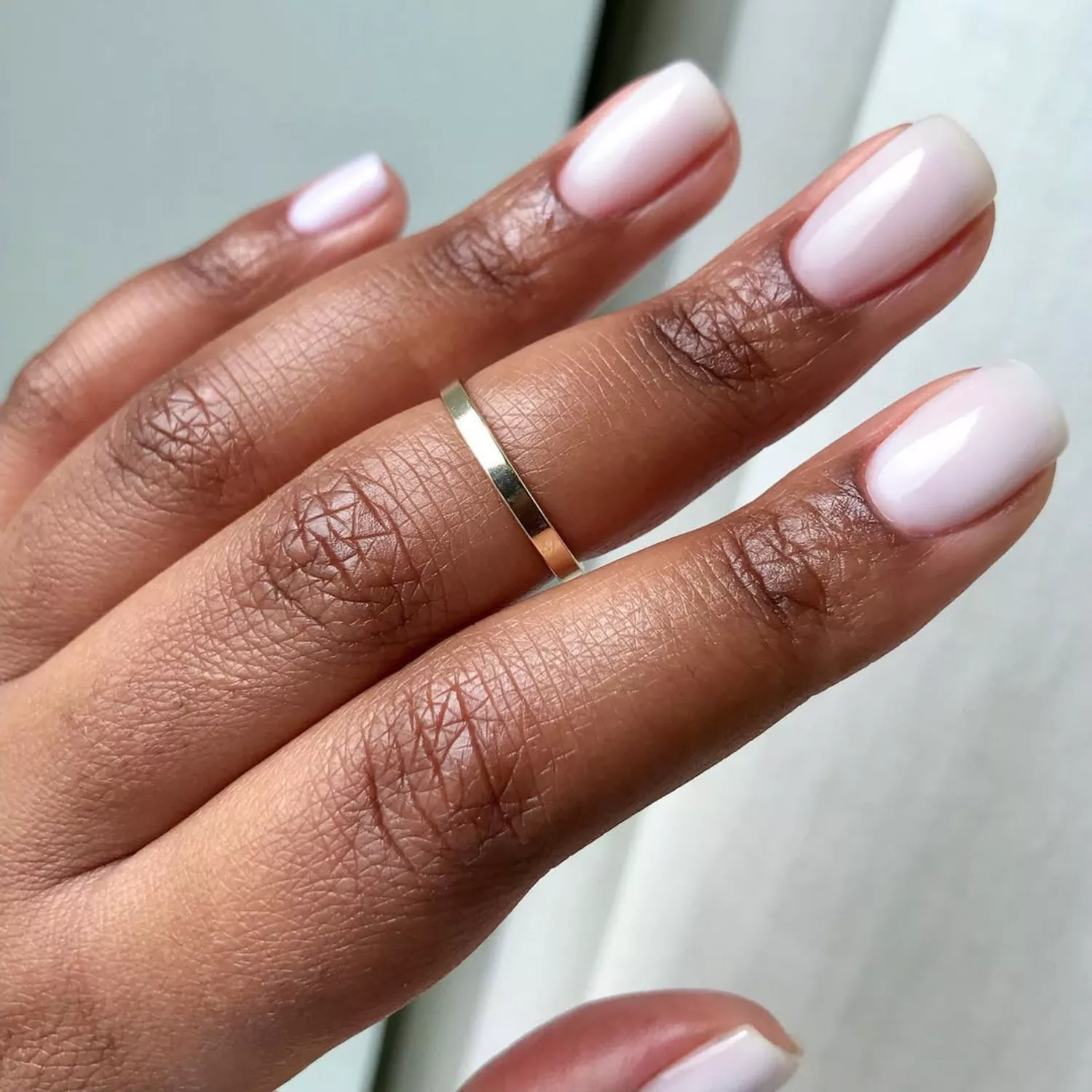 Manicure with pastel pink base